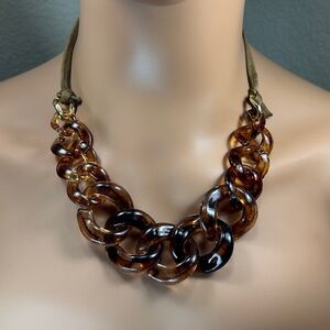 Tortoise Brown Chain Link Necklace